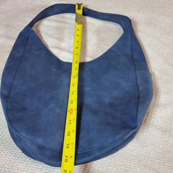 Charleston Bags Faux Suede Shoulder Bag Satchel Blue Boho Lightweight Travel - Picture 6 of 8